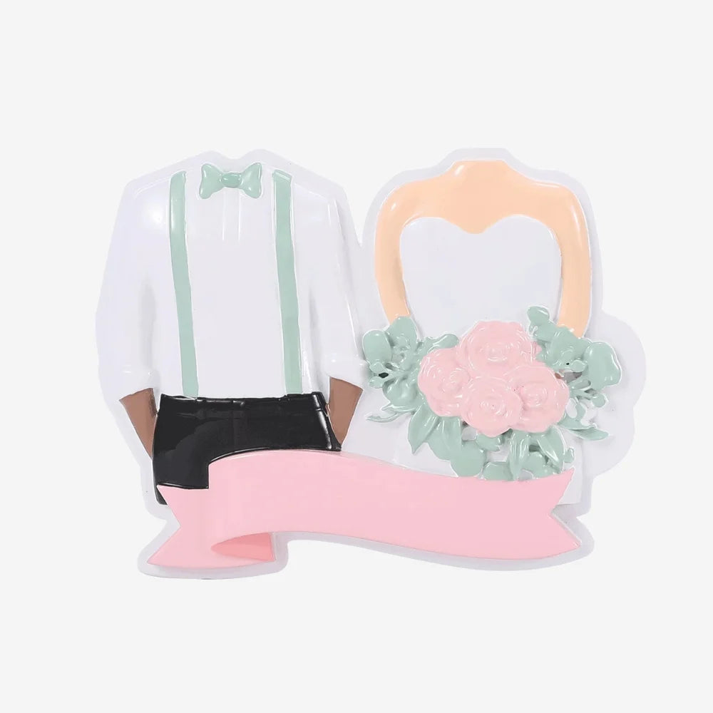 Modern Wedding Couple Ornament