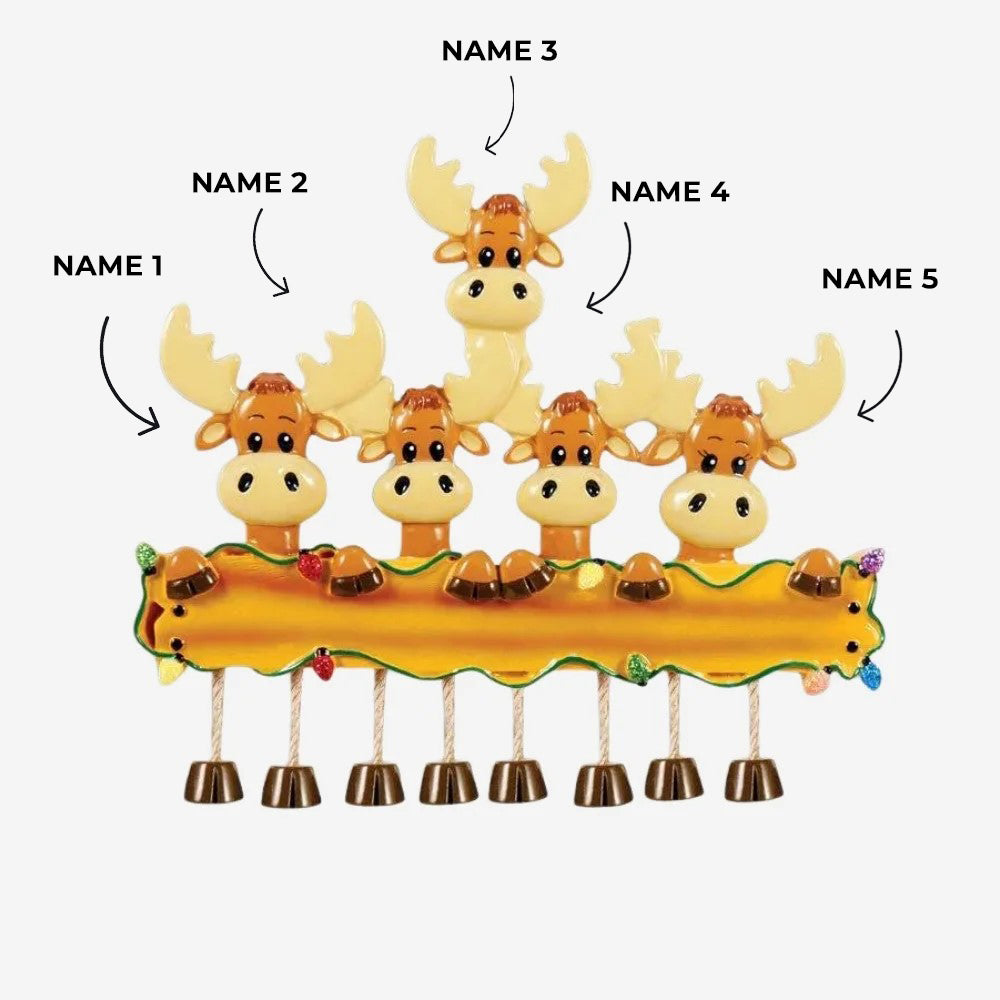 Moose Family Of 5 Ornament