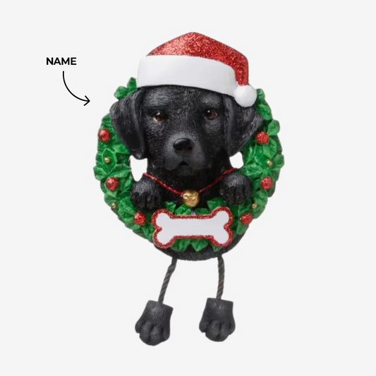 Black Lab dog Christmas Ornament