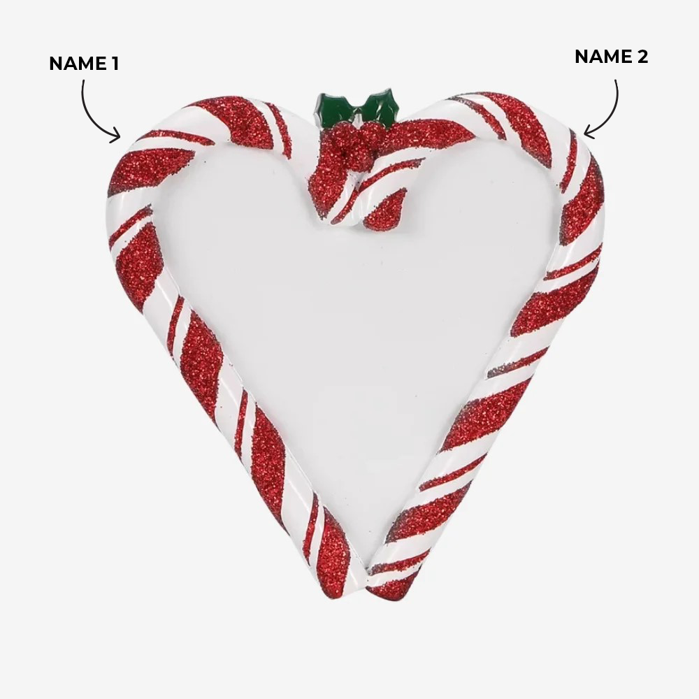 Candy Cane Heart Ornament