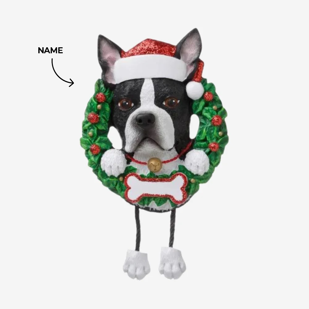 Boston Terrier dog Christmas Ornament