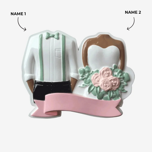 Modern Wedding Couple Ornament