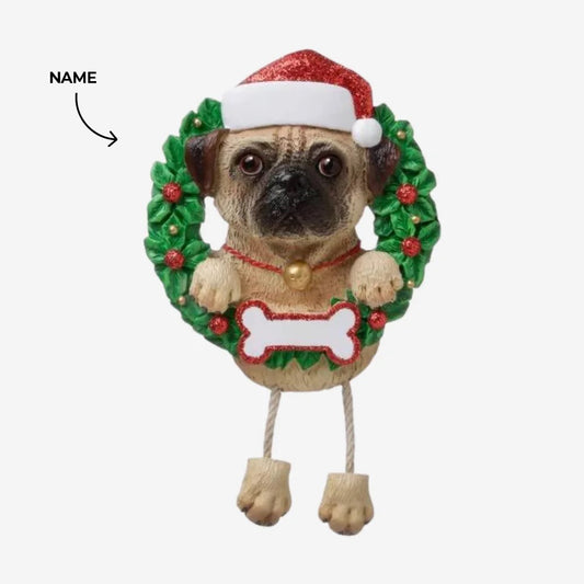 Pug dog Christmas Ornament