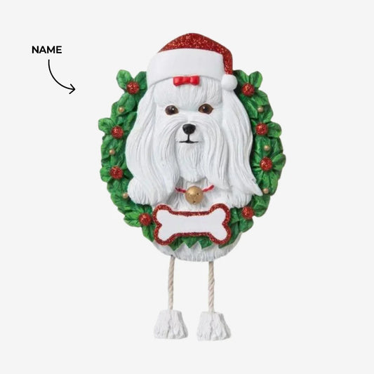 Maltese dog Christmas Ornament