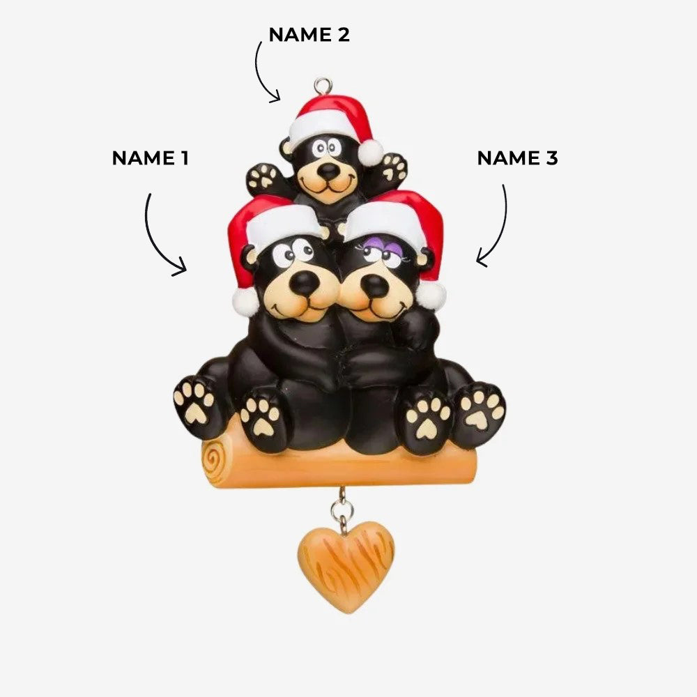 Black Bear Family of 3 Ornament