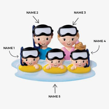 Snorkel Family of 5 Ornament