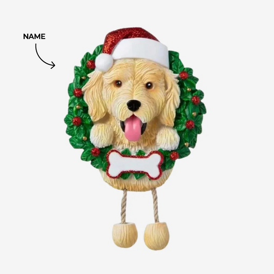 Golden Doodle dog Christmas Ornament