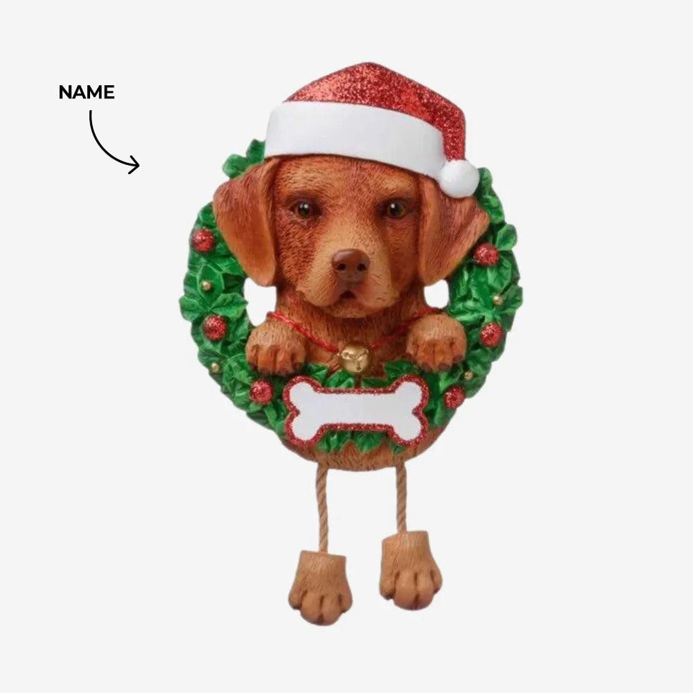 Chocolate Lab dog Christmas Ornament