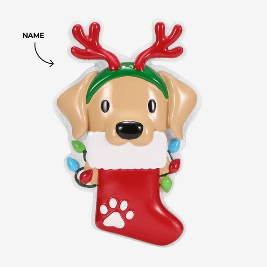 Dog with clip on Reindeer Antlers ornamtent