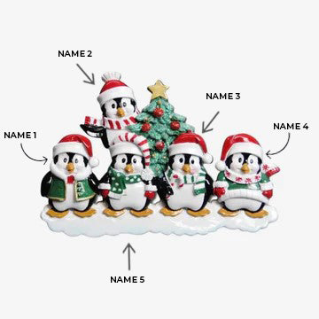 Winter Penguin Family of 3 Ornament