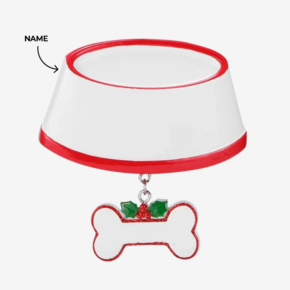 Dog Bowl  hanging bone ornament