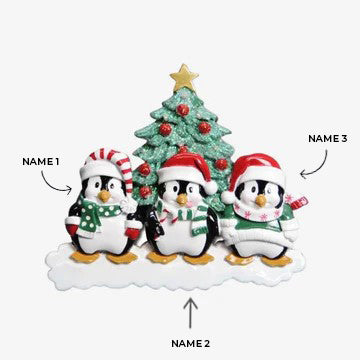 Winter Penguin Family of 3 Ornament