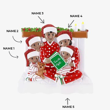 Reading In Bed Family of 5 Ornament