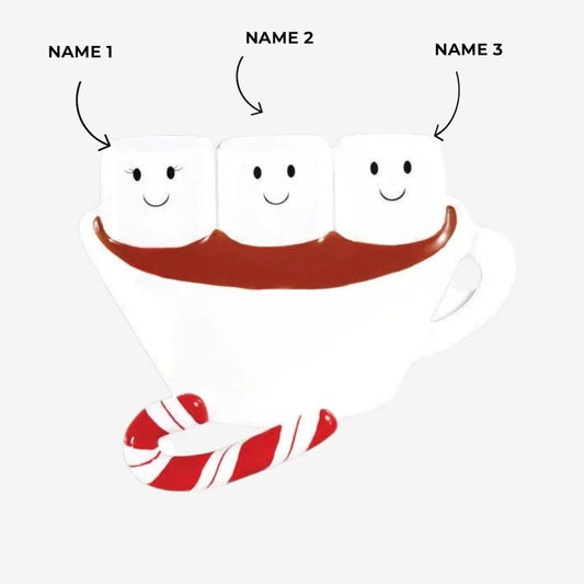 Hot Chocolate Family of 3 Ornaments