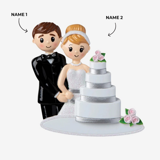 Wedding Couple with Cake Ornament