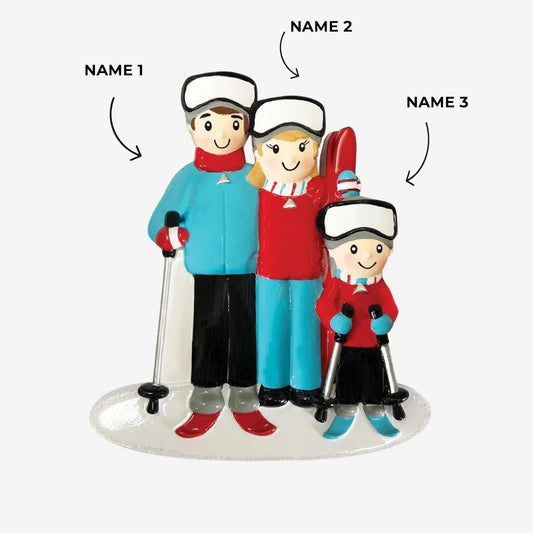 Ski Family of 3 Ornament