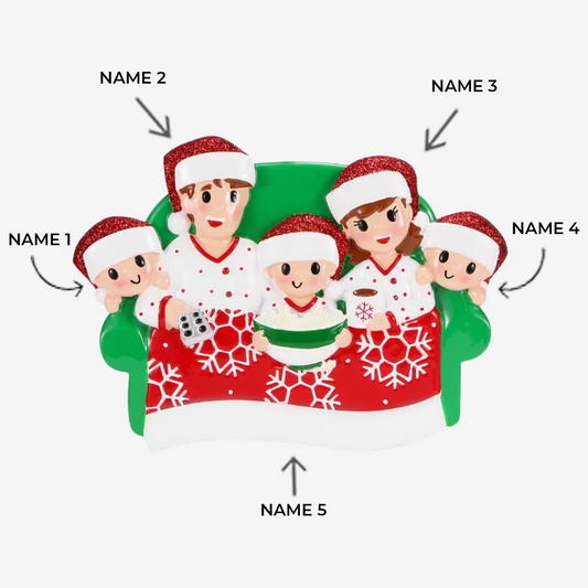 Family of 5 Movie Night Ornament