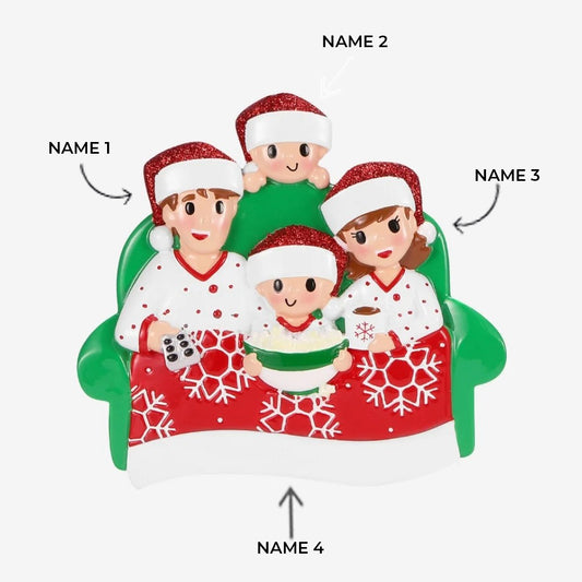 Family of 4 Movie Night Ornament