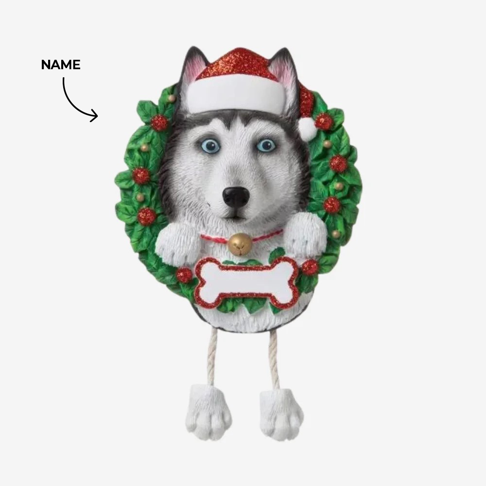 Siberian Husky dog Christmas Ornament