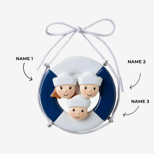 Cruise Ship Family of 3 Ornaments