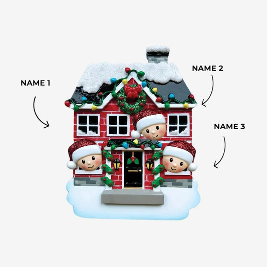 New House Family of 3 Ornament