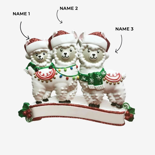 Llama Family of 3 Ornament