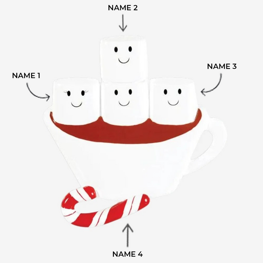 Hot Chocolate Family of 4 Ornament