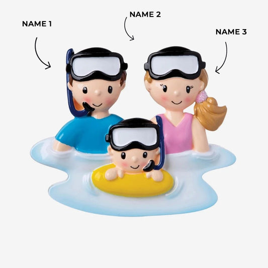 Snorkel Family of 3 Ornament