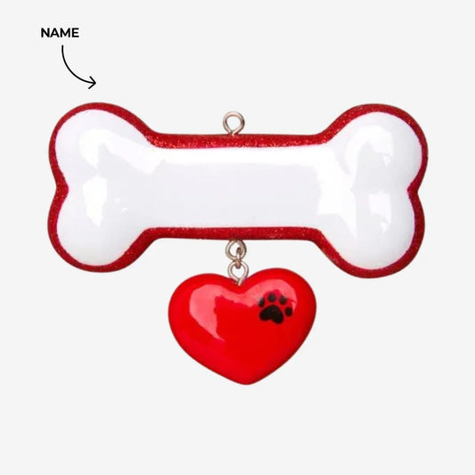 Dog Bone with Ribbon Christmas Ornament