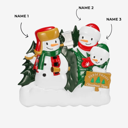 Snow man family of 3 Ornaments