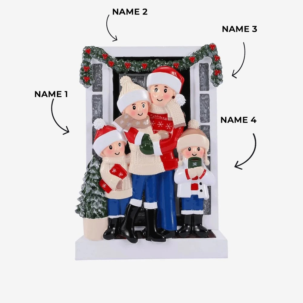 Farm House Family of 4 Ornament