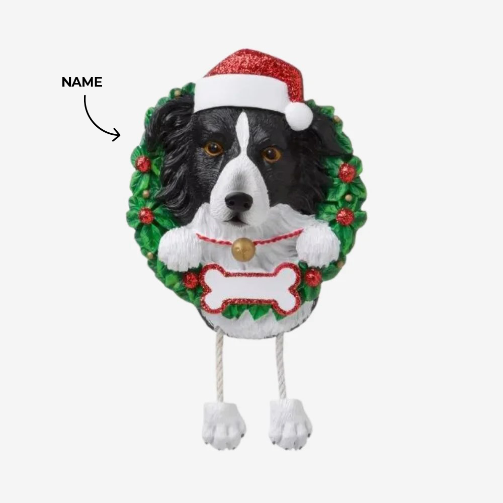 Border Collie dog Christmas ornament