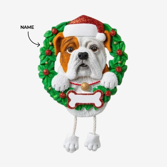 Bulldog Christmas Ornament