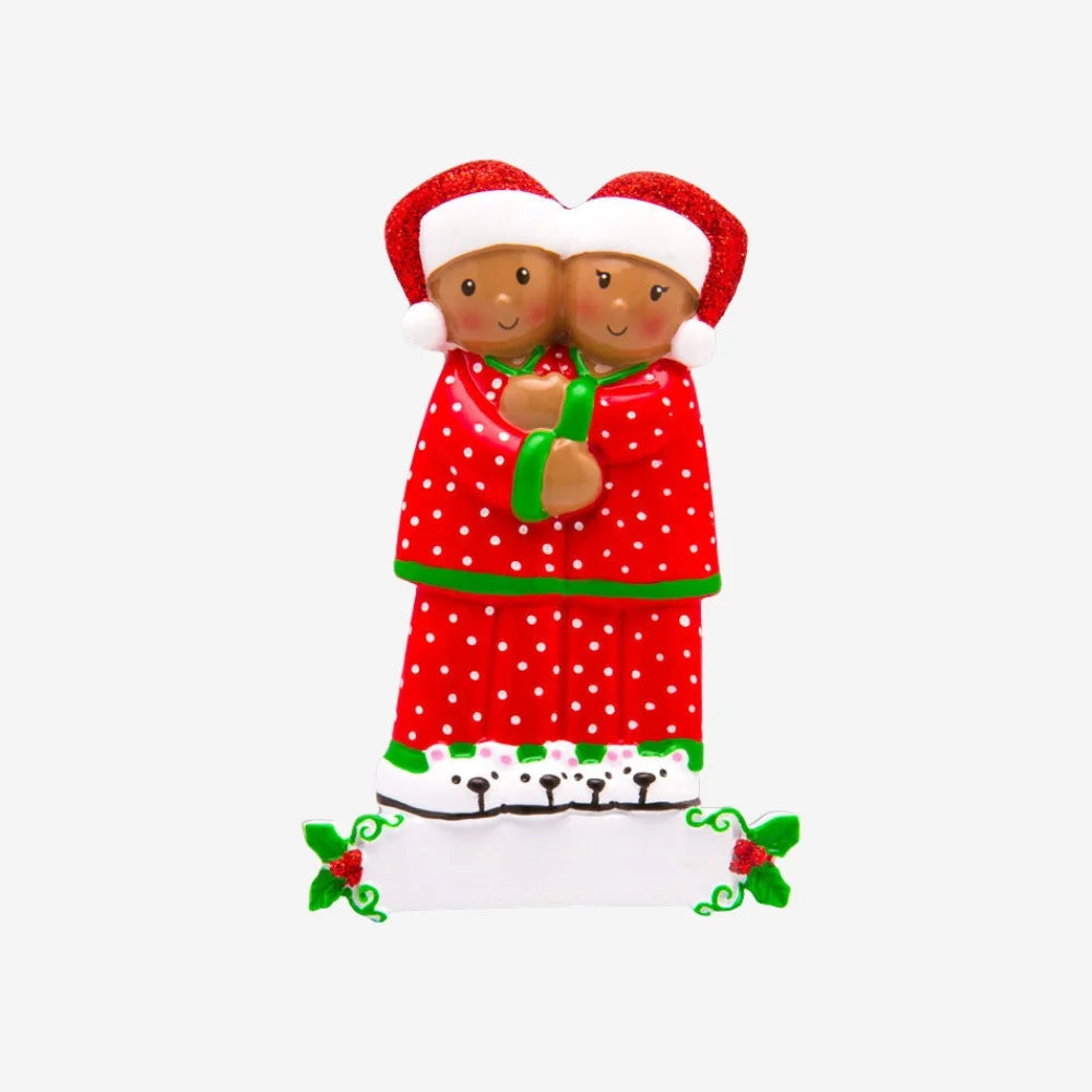 Pajama Couple Ornament