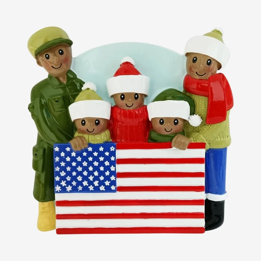 Patriotic Family of 5 Ornaments