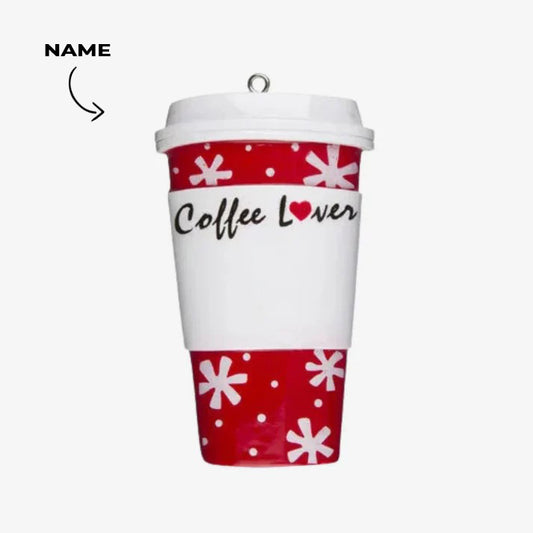 Coffee Lover Cup Personalized Christmas Ornaments