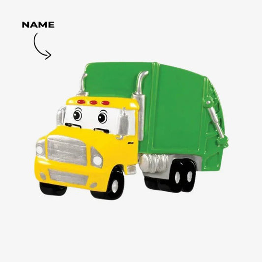 Garbage Truck Personalized Christmas Ornament