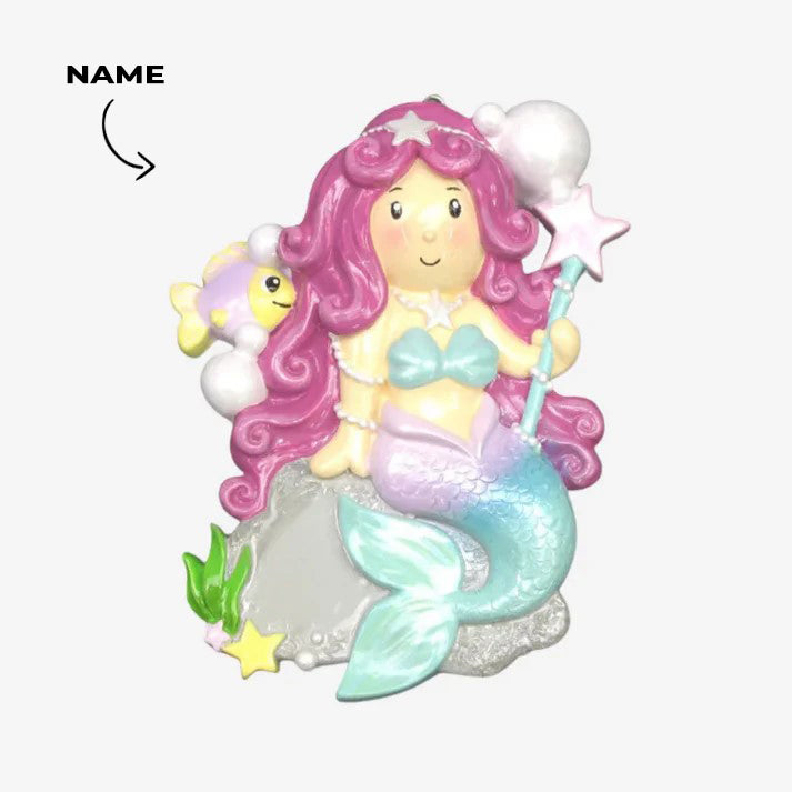 Mermaid Girl Personalized Christmas Ornaments