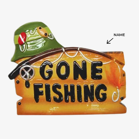 Gone Fishing Personalized Christmas Ornament