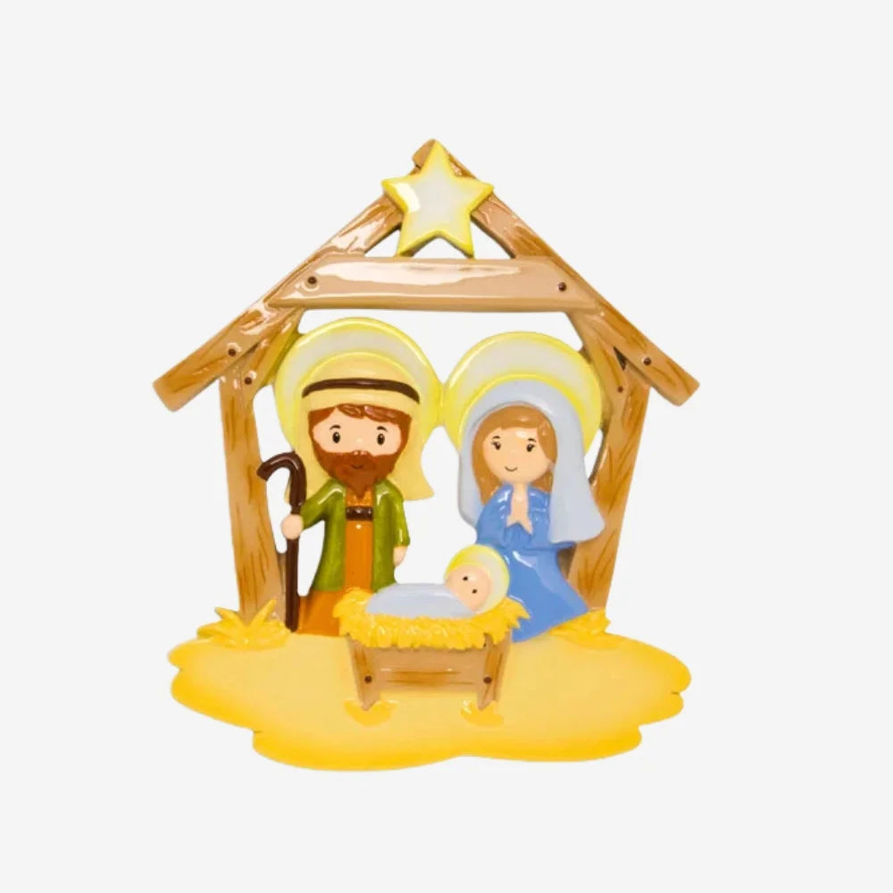 Jesus In Manger Christmas Ornament