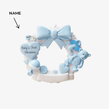 Baby Christmas Wreath (Blue)