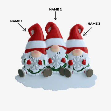 Gnome Family of 3 Ornament