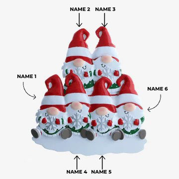 Gnome Family of 6 Ornament