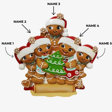 Nostalgic Gingerbread Family of 5 Ornament