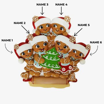 Nostalgic Gingerbread Family of 6 Ornament