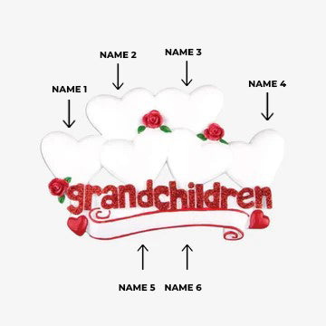 Six Grandchildren with Heart Ornament