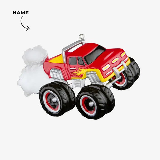 RED – General Monster Truck Red Christmas Ornament