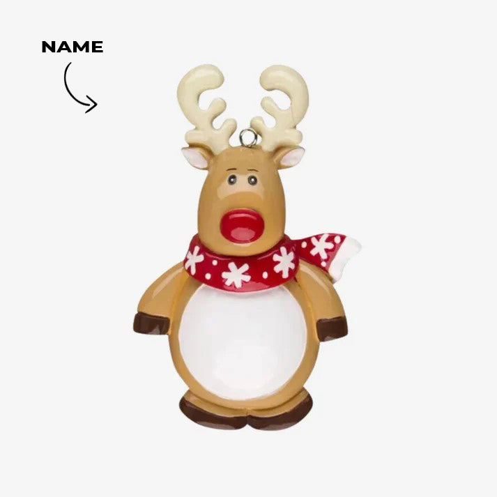 Reindeer Character Personalized Christmas Ornament