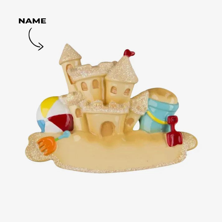 Sandcastle Personalized Christmas Ornament