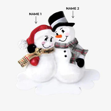 Snowman Couple We’re Expecting Christmas Ornament